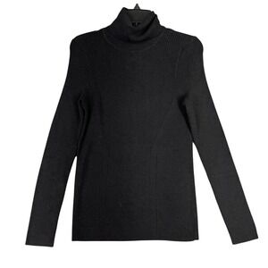 Athleta Sweater Women's Small Black High Neck Solid Knitted Long Sleeve Pullover